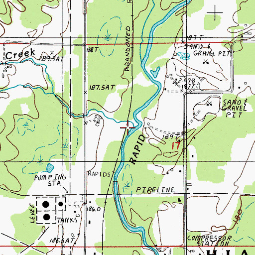 Topographic Map of Inman Creek, MI