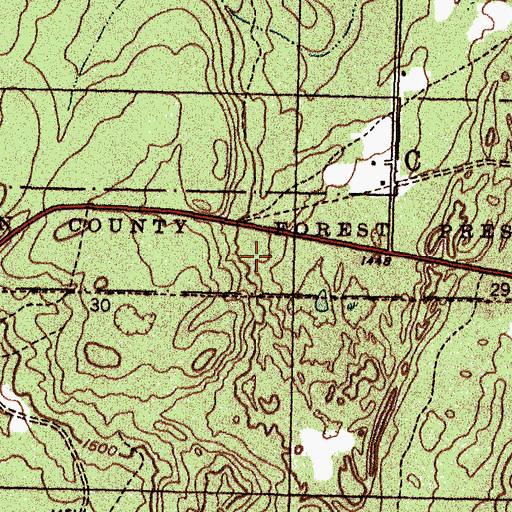 Topographic Map of Iron County Forest Preserve, MI
