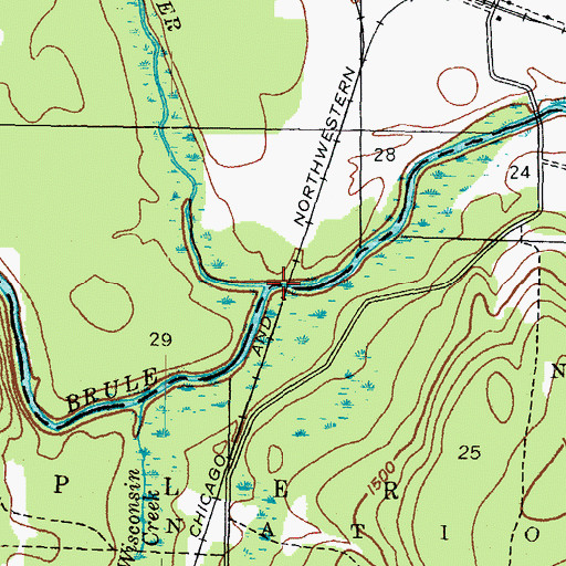 Topographic Map of Iron River, MI