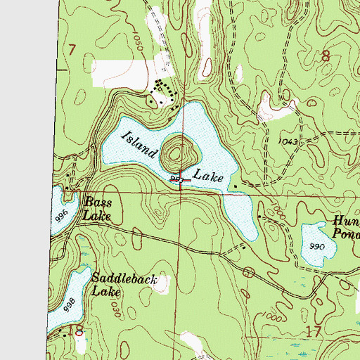 Topographic Map of Island Lake, MI