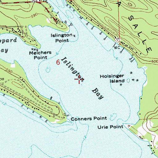 Topographic Map of Islington Bay, MI