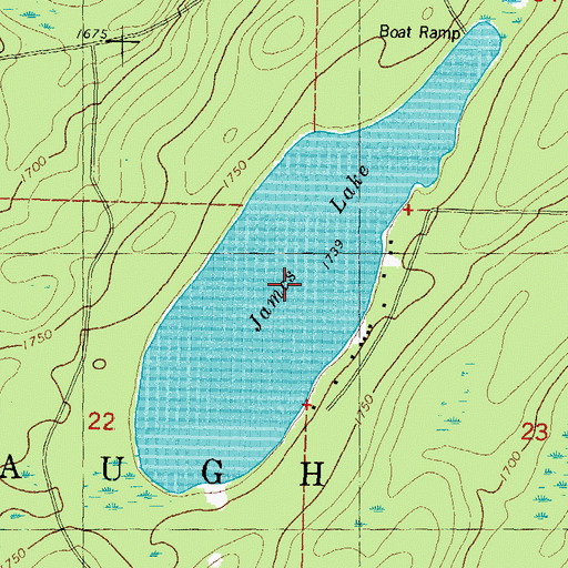 Topographic Map of James Lake, MI