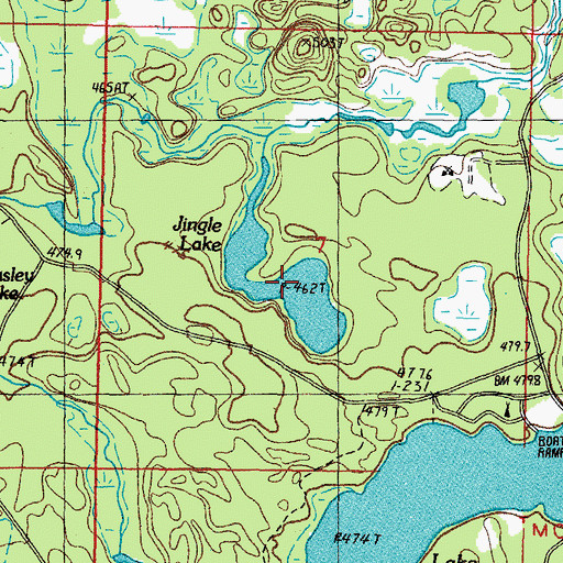 Topographic Map of Jingle Lake, MI