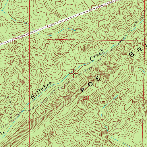 Topographic Map of Quenelda (historical), AL