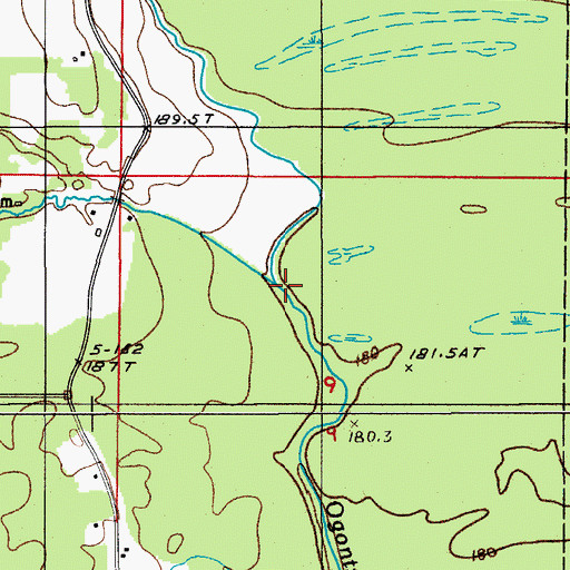 Topographic Map of Johnston Creek, MI