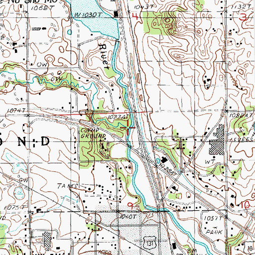 Topographic Map of Johnson Creek, MI