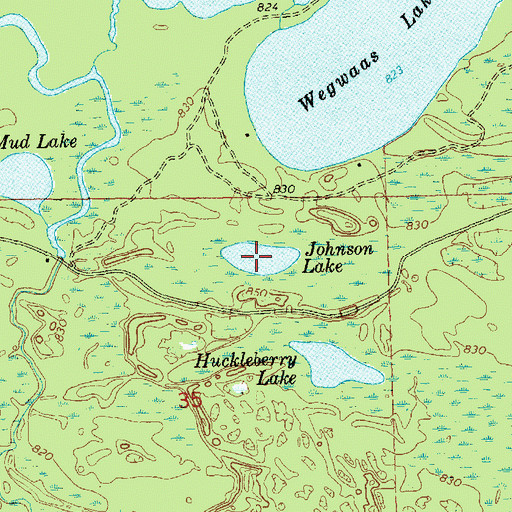 Topographic Map of Johnson Lake, MI