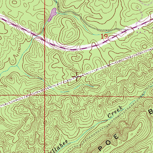 Topographic Map of Quenelda Graphite Mines, AL