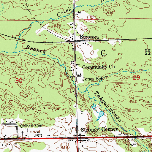 Topographic Map of Jones School, MI