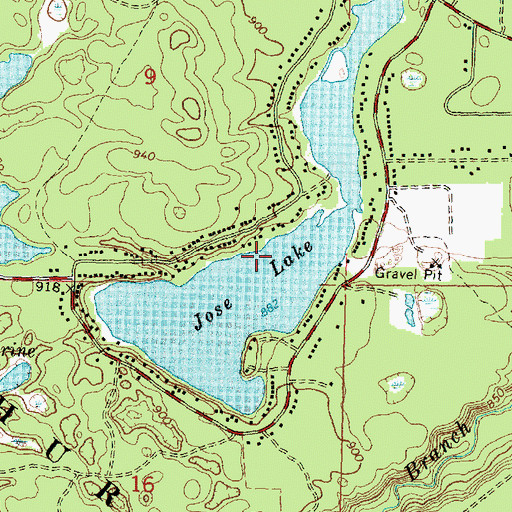 Topographic Map of Jose Lake, MI