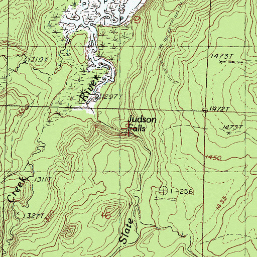 Topographic Map of Judson Falls, MI