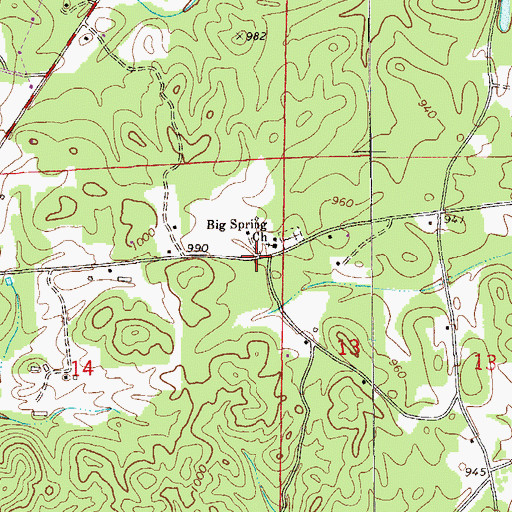 Topographic Map of Salem School (historical), AL