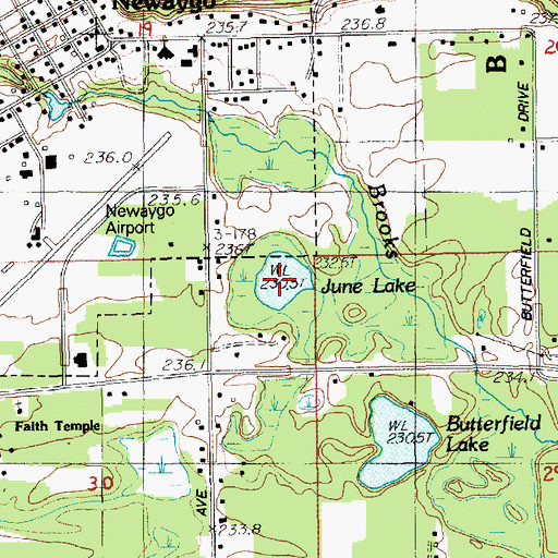 Topographic Map of June Lake, MI