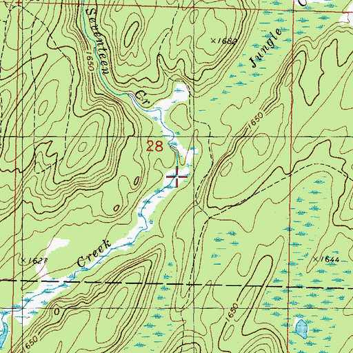 Topographic Map of Jungle Creek, MI