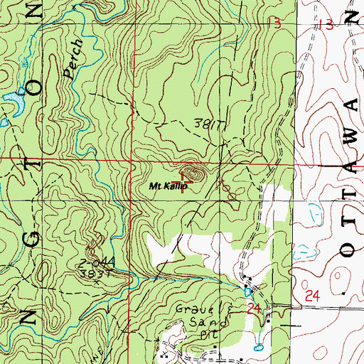 Topographic Map of Mount Kallio, MI