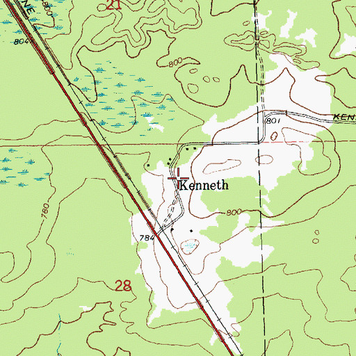 Topographic Map of Kenneth, MI