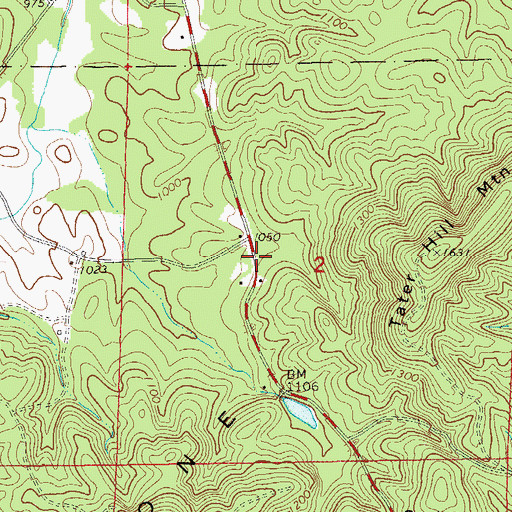 Topographic Map of Shinbone (historical), AL