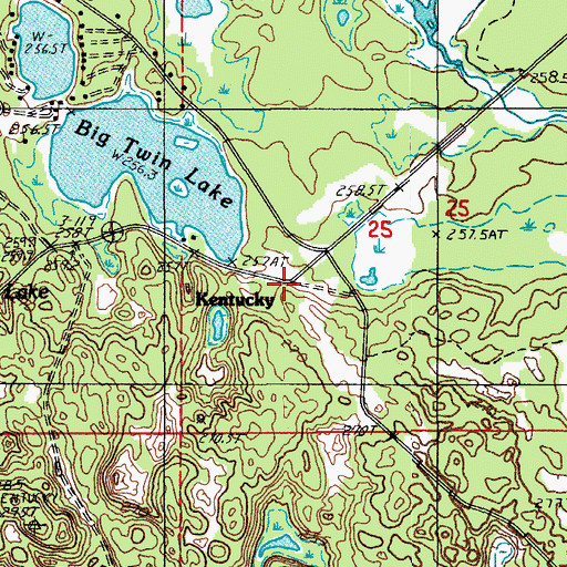 Topographic Map of Kentucky, MI