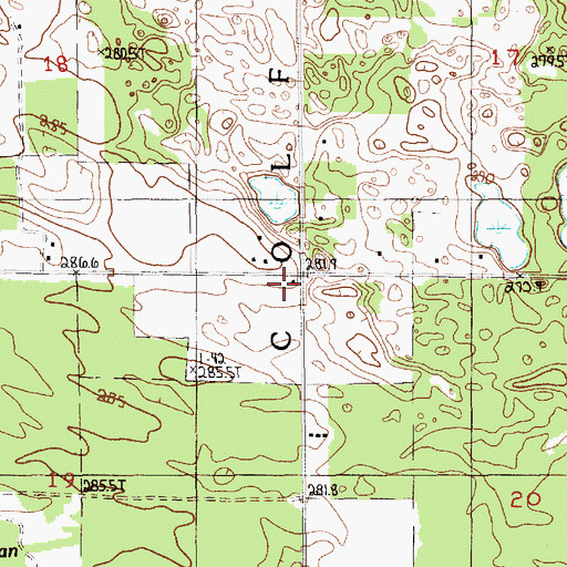 Topographic Map of Kidder School, MI