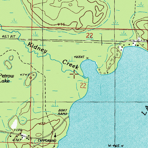 Topographic Map of Kidney Creek, MI