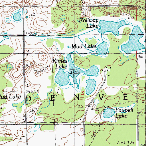 Topographic Map of Kimes Lake, MI