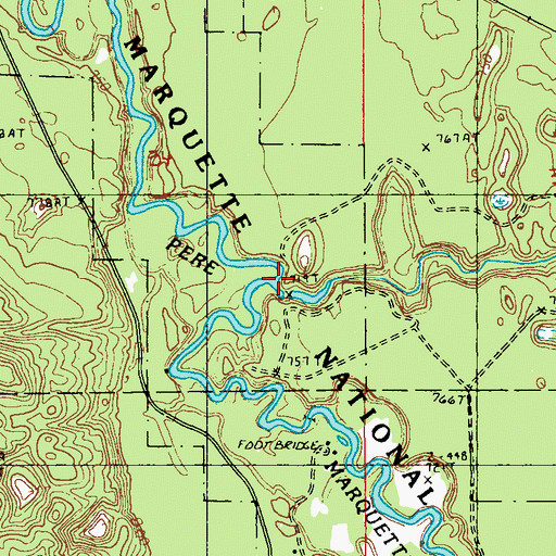 Topographic Map of Kinney Creek, MI