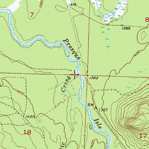 Topographic Map of Kinnickinnic Creek, MI