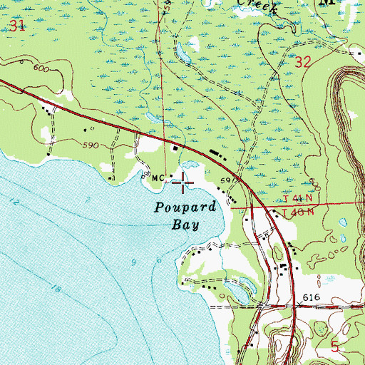 Topographic Map of Kitchens Creek, MI