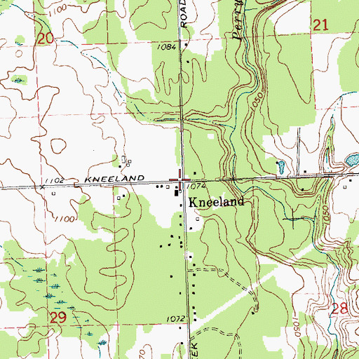 Topographic Map of Kneeland, MI