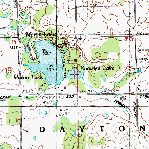 Topographic Map of Little Martin Lake, MI