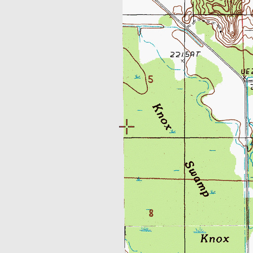 Topographic Map of Knox Swamp, MI
