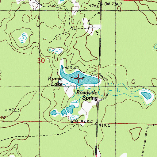 Topographic Map of Kunze Lake, MI