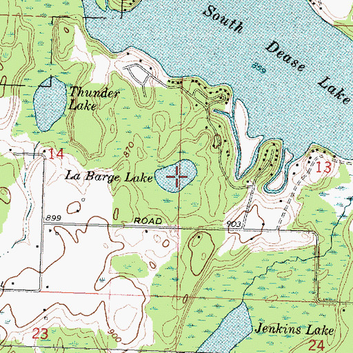 Topographic Map of La Barge Lake, MI