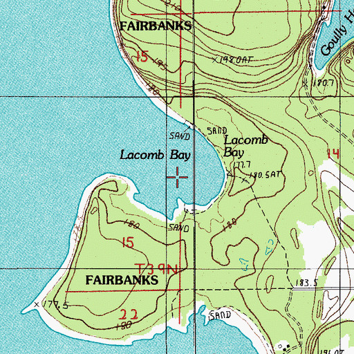 Topographic Map of Lacomb Bay, MI
