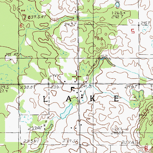 Topographic Map of Lake School, MI