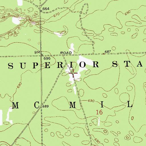 Topographic Map of Lake Superior State Forest, MI