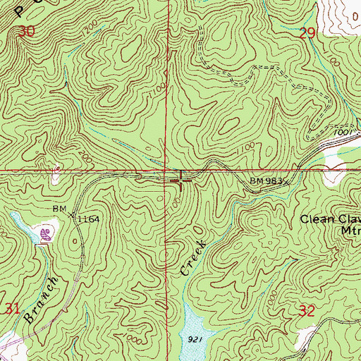 Topographic Map of Water Mill (historical), AL