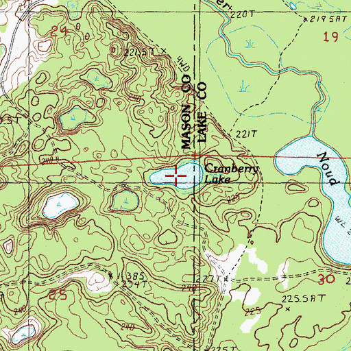 Topographic Map of Cranberry Lake, MI