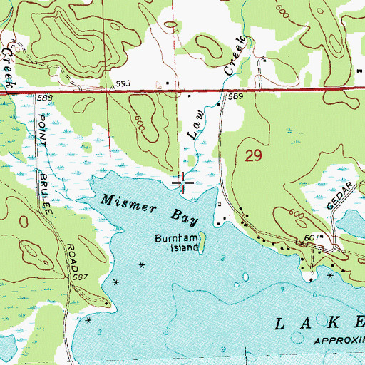 Topographic Map of Law Creek, MI