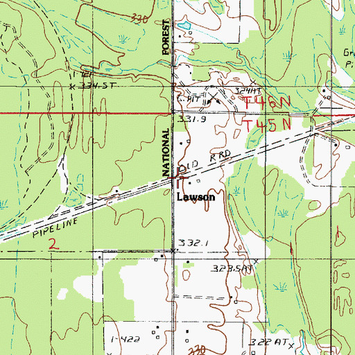 Topographic Map of Lawson, MI