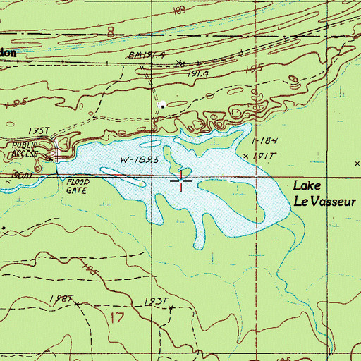 Topographic Map of Lake LeVasseur, MI