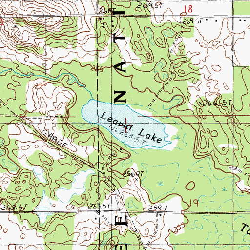 Topographic Map of Leavitt Lake, MI
