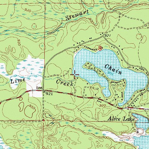 Topographic Map of Lime Creek, MI