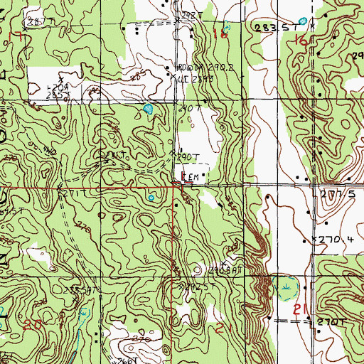 Topographic Map of Lincoln Cemetery, MI