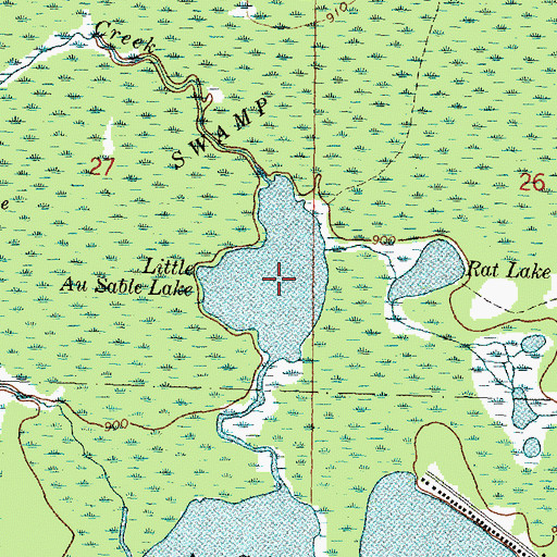 Topographic Map of Little Au Sable Lake, MI