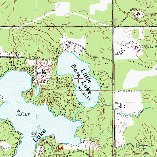 Topographic Map of Little Bass Lake, MI