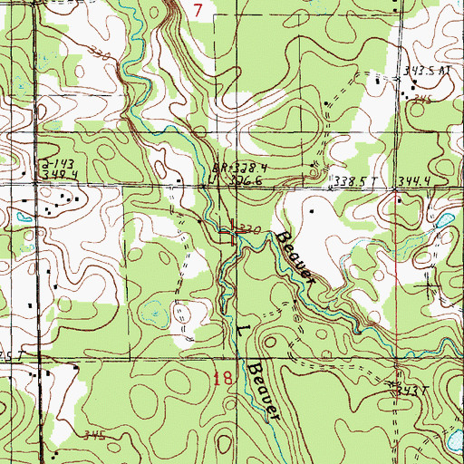 Topographic Map of Little Beaver Creek, MI