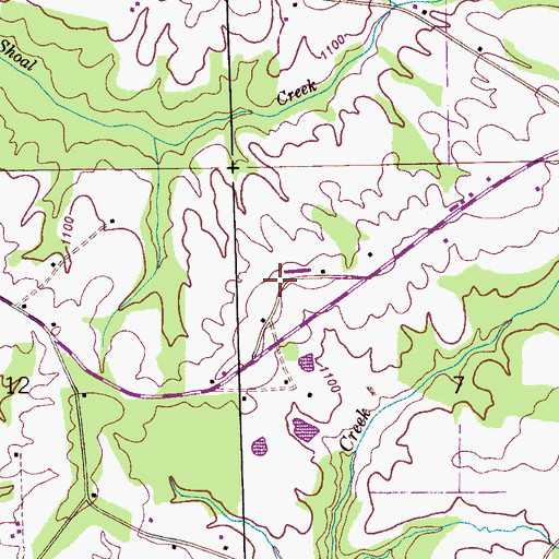 Topographic Map of Campground Church, AL