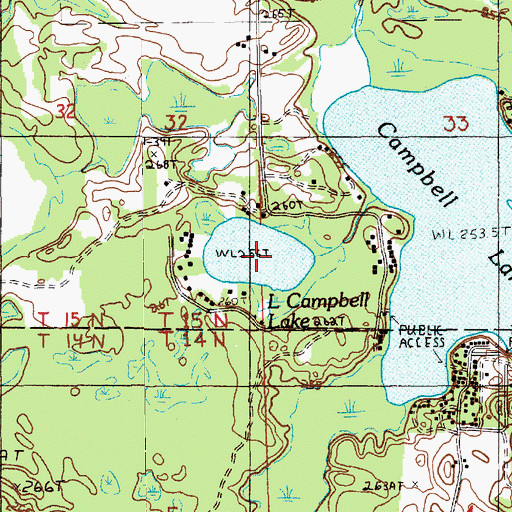 Topographic Map of Little Campbell Lake, MI