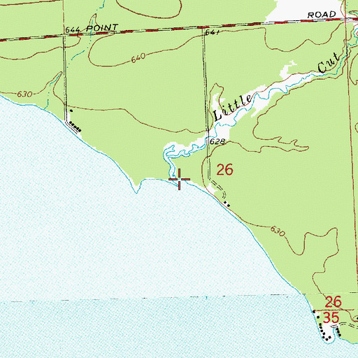 Topographic Map of Little Cut River, MI